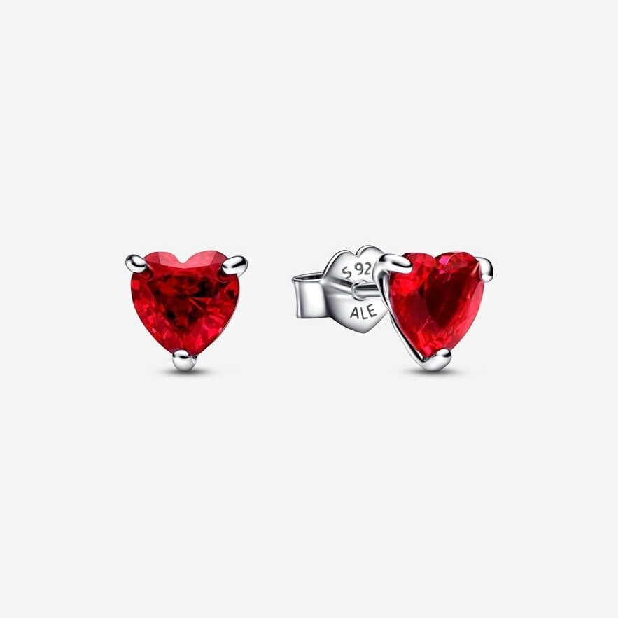 Red Heart Stud Earrings